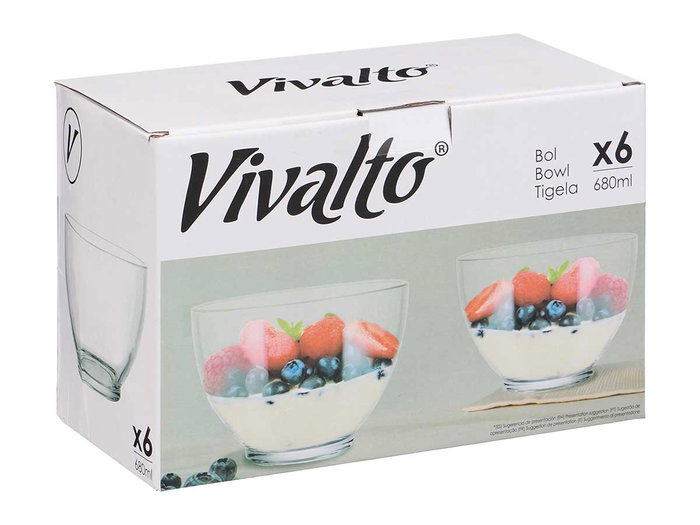 VIVALTO Bol de petit-déjeuner 13cm Transparente