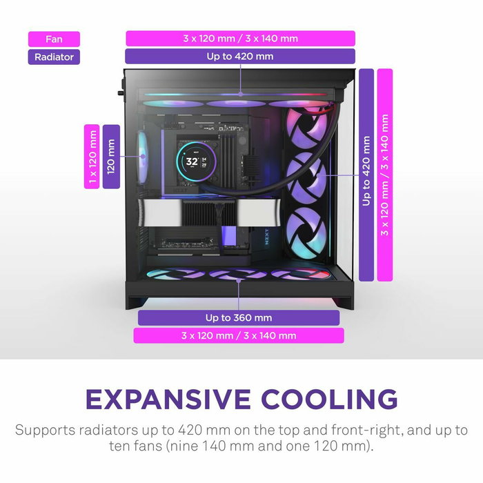 NZXT H9 Flow RGB+ Noir