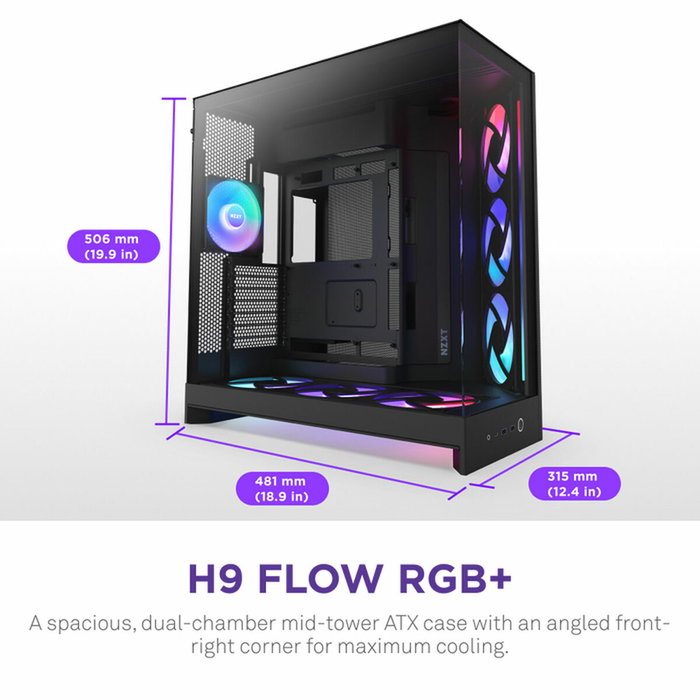 NZXT H9 Flow RGB+ Noir