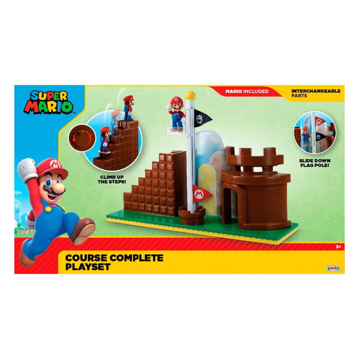 JAKKS PACIFIC - Playset Level End Super Mario Bros avec figurine de 6 cm