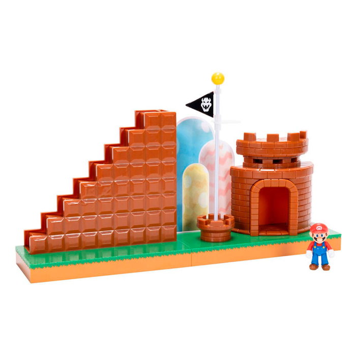 JAKKS PACIFIC - Playset Level End Super Mario Bros avec figurine de 6 cm