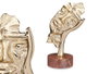 Giftdecor Figurine Métal Visage Main Doré avec Support Bois 16,5x26,5x11 cm Décoration Maison (Set de 6)