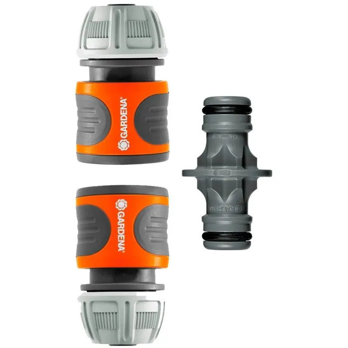 GARDENA Kit de connexion de tuyaux résistant au gel et aux UV - 15 mm - 2 raccords rapides et connecteur GARDENA Kit de connexion de tuyaux résistant au gel et aux UV - 15 mm - 2 raccords rapides et connecteur