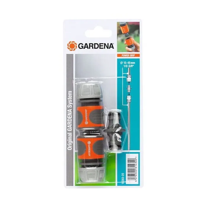 GARDENA Kit de connexion de tuyaux résistant au gel et aux UV - 15 mm - 2 raccords rapides et connecteur GARDENA Kit de connexion de tuyaux résistant au gel et aux UV - 15 mm - 2 raccords rapides et connecteur