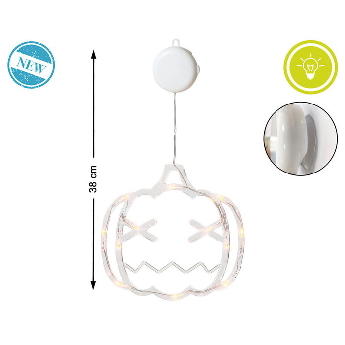 BigBuy Carnival Lanterne Citrouille Néon LED 38cm