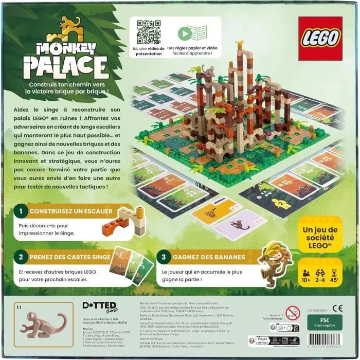 Asmodee Lego Monkey Palace Jeu de Construction et de Stratégie Familial - 2 à 4 Joueurs - 45 Min - 10 ans et + - Version Française