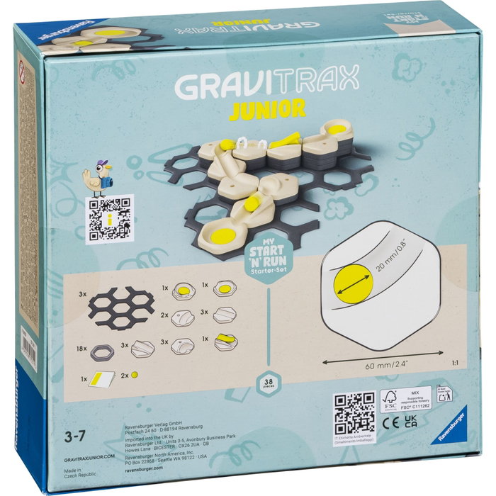 Ravensburger GraviTrax JUNIOR Start and Run - Set d'extension de circuit de billes Ravensburger GraviTrax JUNIOR Start and Run - Set d'extension de circuit de billes