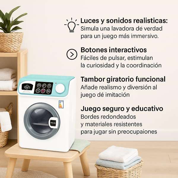 JugaToys Lavatrice avec lumières et sons JugaToys Lavatrice avec lumières et sons