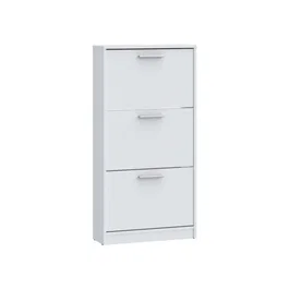 MAC Meuble à chaussures 6 paires Blanc mat 3 abattants L58,2 x P20,4 x H115,5 cm