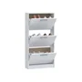 MAC Meuble à chaussures 6 paires Blanc mat 3 abattants L58,2 x P20,4 x H115,5 cm