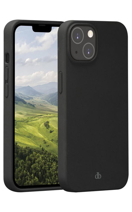 dbramante1928 Coque transparente recyclée pour iPhone 14 Pro Max, protection contre les chocs, compatible charge sans fil, noir nuit