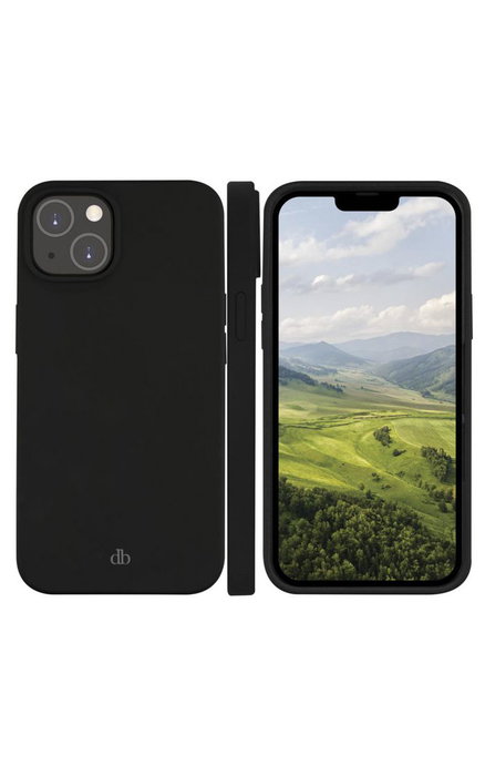 dbramante1928 Coque transparente recyclée pour iPhone 14 Pro Max, protection contre les chocs, compatible charge sans fil, noir nuit