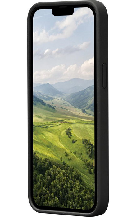 dbramante1928 Coque transparente recyclée pour iPhone 14 Pro Max, protection contre les chocs, compatible charge sans fil, noir nuit