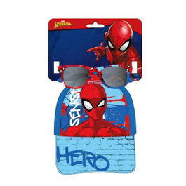 Cerdá Set Casquette et Lunettes de Soleil Spiderman Enfant, Bleu, 53 cm