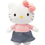GPTOYS Peluche Hello Kitty HKT131 en robe denim, 30 cm, pour enfants dès 3 ans, douceur et réconfort