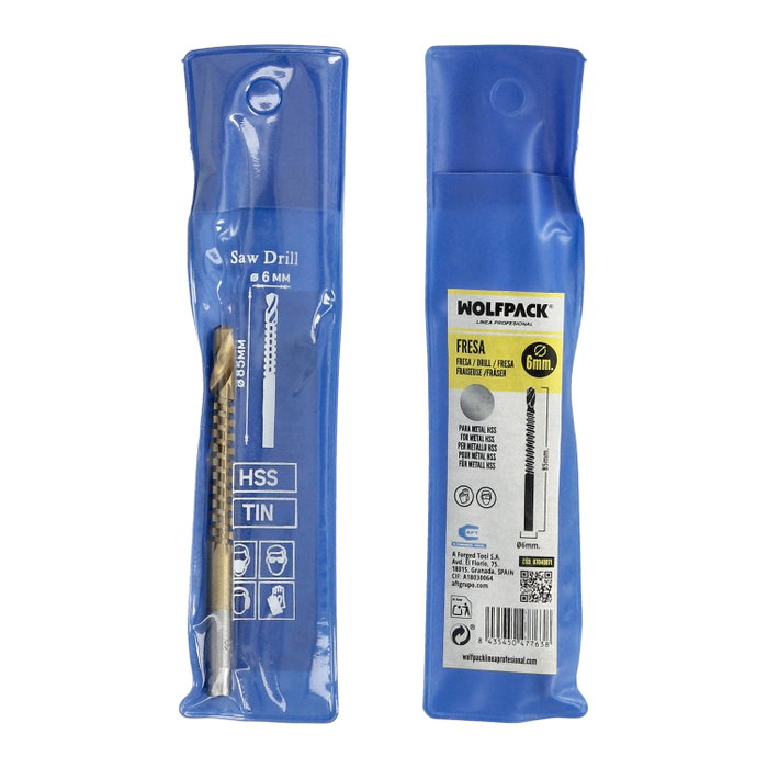 WOLFPACK LINEA PROFESIONAL Fraise Rotative HSS Ø 6 x 80 mm WOLFPACK LINEA PROFESIONAL Fraise Rotative HSS Ø 6 x 80 mm