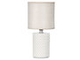 Giftdecor Lampe de Table Cylindrique Relief Gris Céramique Métal Plastique 13x20x13 cm (Set de 12)