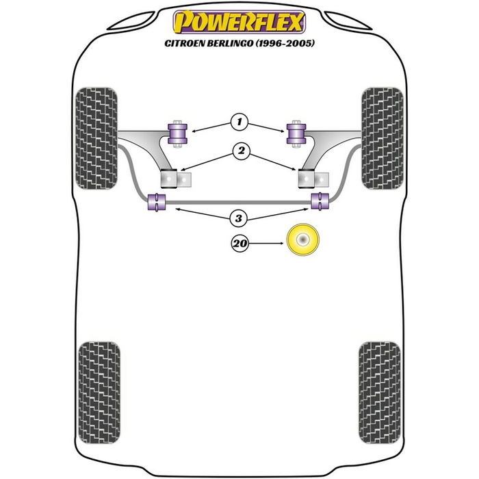 Silentblock Powerflex PFF50-302 Delantera 2 Pièces