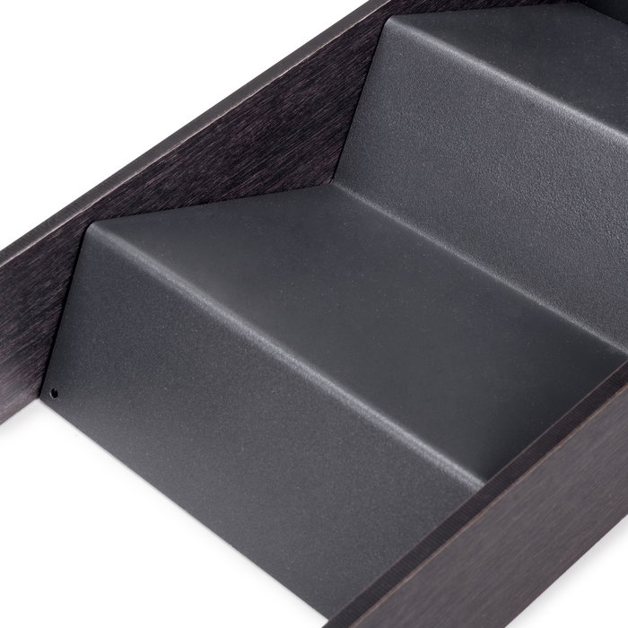 Emuca Orderbox Organiseur incliné pour tiroir, 150x470mm, Acier et Bois, Gris antracite