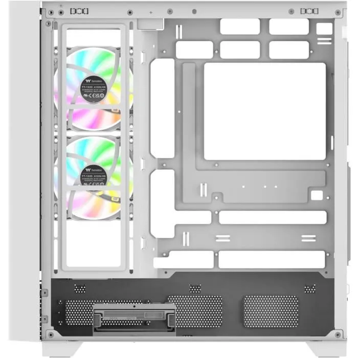 Thermaltake View 290 TG ARGB Snow - Boîtier PC moyen tour ATX - Blanc avec 3 ventilateurs 120mm ARGB, façade et côté en verre trempé, USB Type-C, USB 3.0