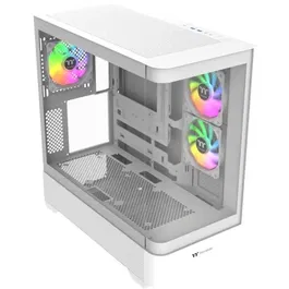 Thermaltake View 290 TG ARGB Snow - Boîtier PC moyen tour ATX - Blanc avec 3 ventilateurs 120mm ARGB, façade et côté en verre trempé, USB Type-C, USB 3.0