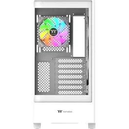 Thermaltake View 290 TG ARGB Snow - Boîtier PC moyen tour ATX - Blanc avec 3 ventilateurs 120mm ARGB, façade et côté en verre trempé, USB Type-C, USB 3.0