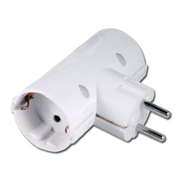 Adaptateur double Schuko blanc 16A-250V 13005-50515