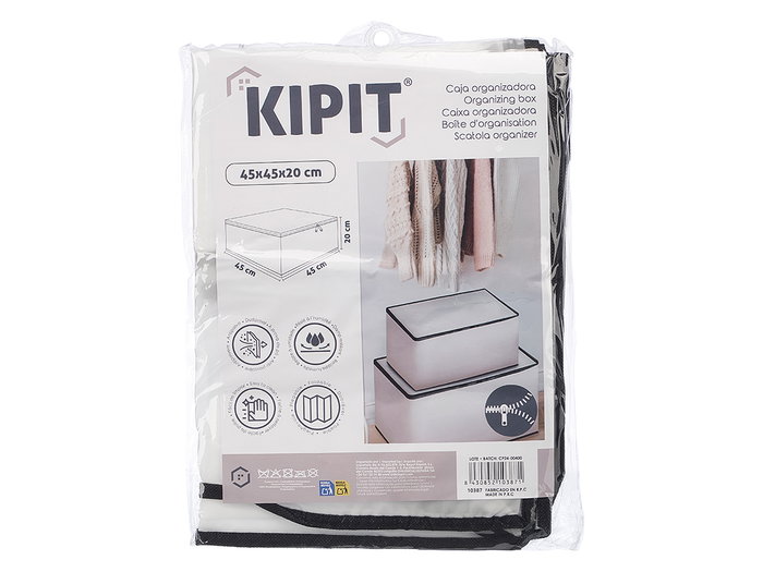 Kipit Boîte de Rangement Pliante 45x45x20 cm Tissu Blanc (Set de 24) Kipit Boîte de Rangement Pliante 45x45x20 cm Tissu Blanc (Set de 24)