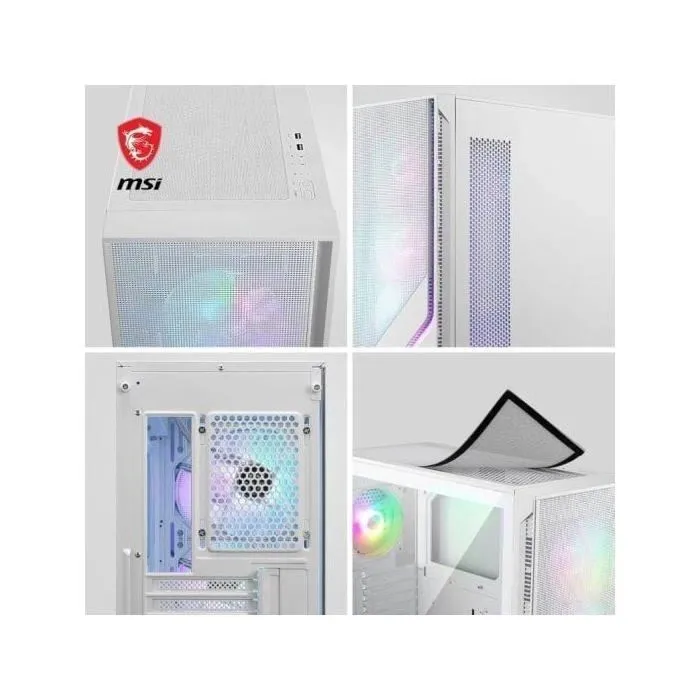 MSI MAG FORGE 320R AIRFLOW Boîtier PC Blanc - 306-7G23W21-HH9 - Boîtier Gaming avec Flux d'Air Optimisé