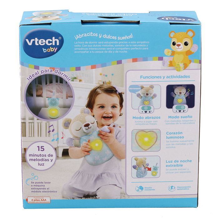 V-Tech Peluche musicale Osito Melodías 80-539822 pour bébé avec 2 modes interactifs, berceuses et veille automatique