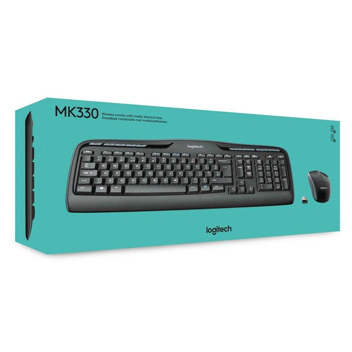 Logitech MK330 Combo Clavier et Souris Sans Fil Noir QWERTY US