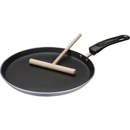 GSW Crêpière avec étaleur - Poêle à crêpes en aluminium gris 26 cm - Compatible induction et tous feux - Réf. 456715