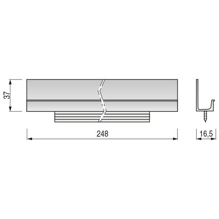 VIEFE Tirador Pour Porte À Emboîter Jey Effet Inox Longueur 247 mm