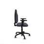 Chaise de bureau Algarra avec mécanisme Contact permanent de base, rembourrée de tissu gris foncé. Équipée d'une base en polyamide noir, d'accoudoirs 2D et de butées