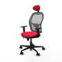 Piqueras y Crespo Chaise de Bureau Jorquera avec Appui-tête, Rouge et Gris