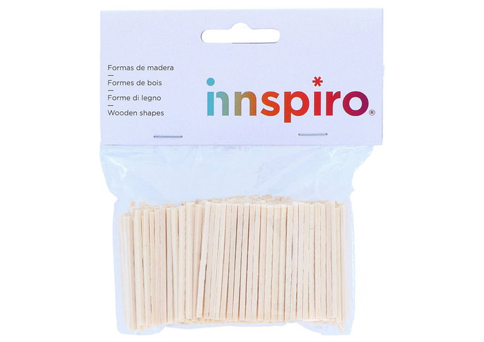 Innspiro Bâtonnets en bois naturel 49x2x2 mm, 500 unités