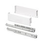 Emuca Tiroir extérieur Simplex 25kg hauteur 122mm, profondeur 490mm, acier, peint en blanc