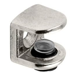 HERRAJES ALK Support d'étagère pour verre FILO, Nickel, 5-8 mm