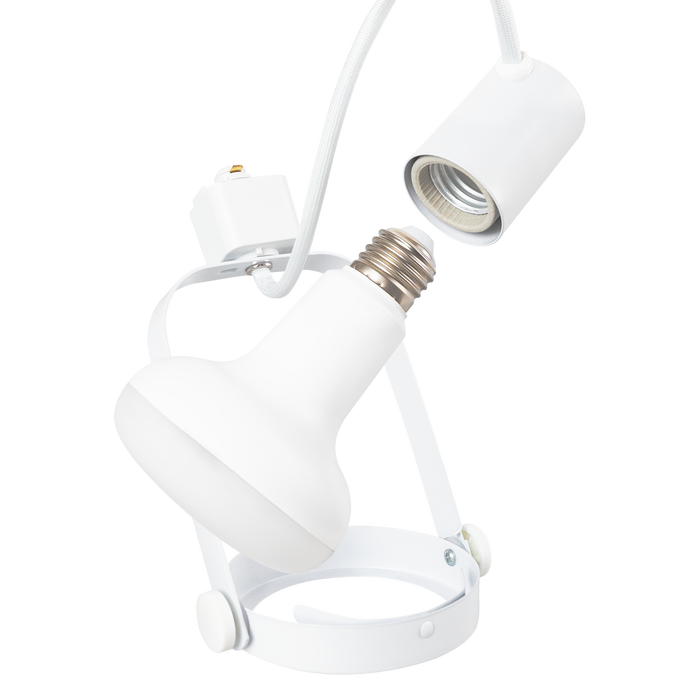 Spot sur rail monophasé E27 blanc sans ampoule