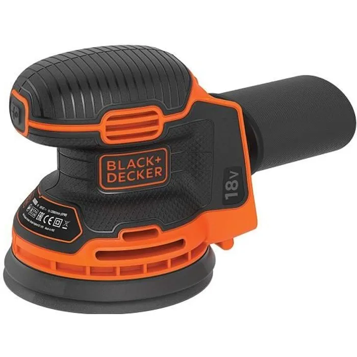 Ponceuse excentrique sans fil Black+Decker BDCROS18N-XJ 18V 125mm avec 3 abrasifs Ponceuse excentrique sans fil Black+Decker BDCROS18N-XJ 18V 125mm avec 3 abrasifs
