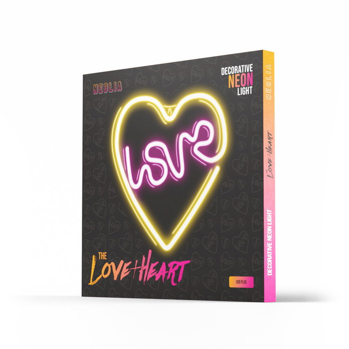 Forever Lampe Néon LED Love Heart Blanc/Violet – Alimentation USB – Décoration Murale