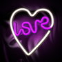 Forever Lampe Néon LED Love Heart Blanc/Violet – Alimentation USB – Décoration Murale