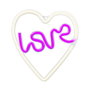 Forever Lampe Néon LED Love Heart Blanc/Violet – Alimentation USB – Décoration Murale