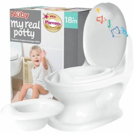 Nuby My Real Potty - Pot enfant avec bruit de chasse d'eau - Blanc