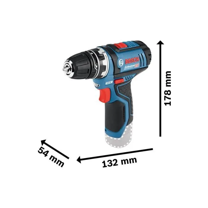 Bosch Professional Perceuse-Visseuse sans Fil GSR 12V-15 060186810R avec 2 Batteries 2.0Ah, Chargeur GAL 12V-20 et Kit d'Outillage à Main
