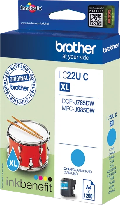 Brother LC22UC Cartouche d'encre Cyan ~1 200 pages Brother LC22UC Cartouche d'encre Cyan ~1 200 pages