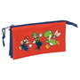 Safta - Porte-documents Super Mario Bros 'Mamma Mia' avec 3 compartiments à fermeture éclair et poche intérieure - 22 x情报12 x 3 cm