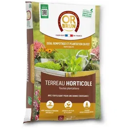 Or Brun Terreau Horticole OBRTHOR35N pour Plantes d'Intérieur et d'Extérieur - Sac 35 L - Qualité Supérieure