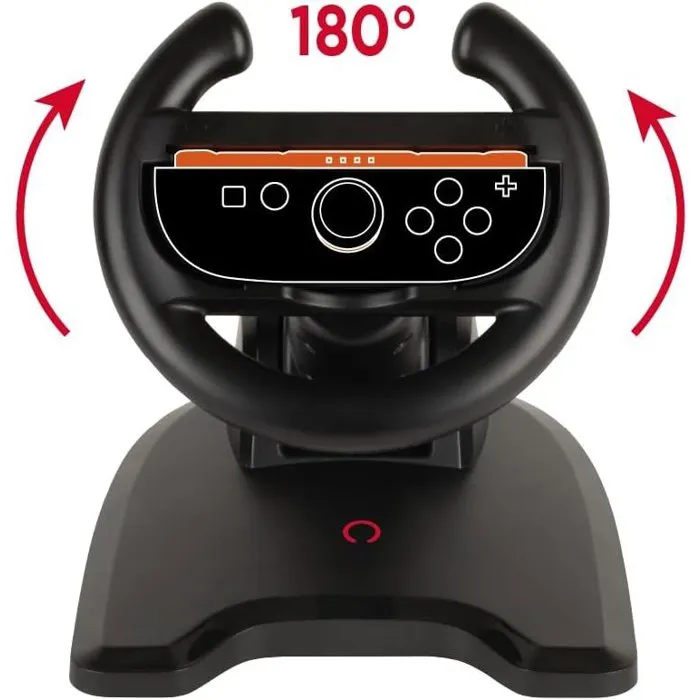 Konix Volant de Course avec Ventouse pour Joy-Con Nintendo Switch 1 et 2 - Compatible Mario Kart World - Confortable, Compact et Pliable - Noir Konix Volant de Course avec Ventouse pour Joy-Con Nintendo Switch 1 et 2 - Compatible Mario Kart World - Confortable, Compact et Pliable - Noir