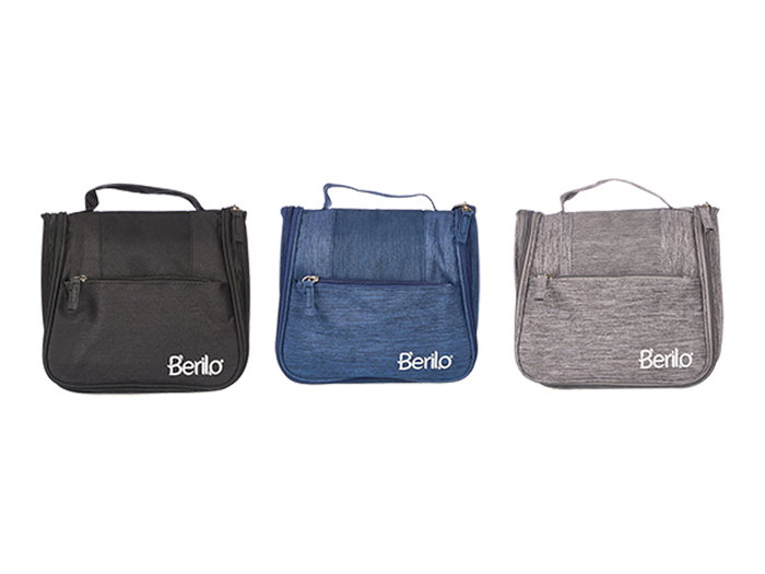 BERILO Nécessaire de voyage en tissu assortiment 3 couleurs sombres BERILO Nécessaire de voyage en tissu assortiment 3 couleurs sombres